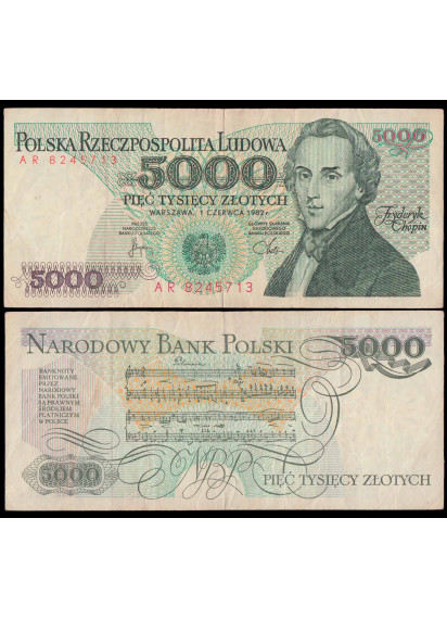POLONIA 5000 Zlotych 1986 Fryderyk Chopin MB+