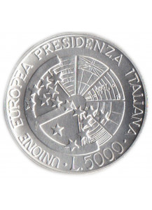 1996 - Lire 5000 Argento Italia Presidenza U.E.