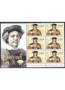 2019 - Rembrandt Foglietto bolli nuovi 450° scomparsa del pittore