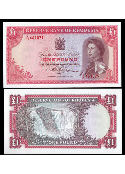 RHODESIA 1 Pound 1967 Fior di Stampa Pick 2b D