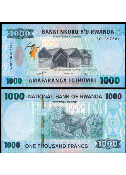 RWANDA 1000 Francs 2019 Fior di Stampa