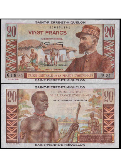 Saint-Pierre e Miquelon 20 Francs 1950-60 Émile Gentil Fior di Stampa