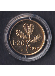 1997 - Lire 20 Ramo Quercia Fondo Specchio