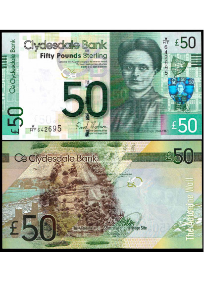 SCOZIA 50 POUNDS 2009 PICK 229L Clydesdale BANK Fds