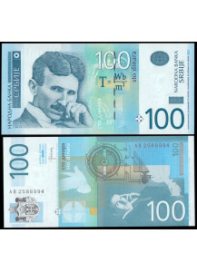 SERBIA 100 Dinara 2013 Fior di Stampa Nicola Tesla