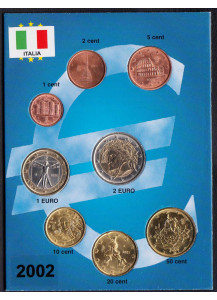 2002 - Italia Serie 8 Monete Euro Spl+ in cartoncino