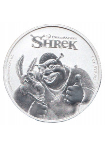 2021 NIUE 2 Dollari Argento 1 OZ Shrek 20 Anniv. 