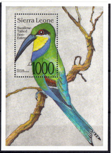 Sierra Leonefoglietto nuovo  francobolli tematica Fauna Yvert tellier BF 212