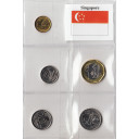 SINGAPORE Serie 5 monete fior di conio