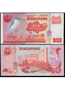  SINGAPORE 10 Dollars 1980 Martin pescatore Fior di Stampa