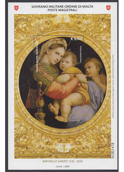 2020 - SMOM Foglietto Madonna della seggiola Raffaello Sanzio Nuovo