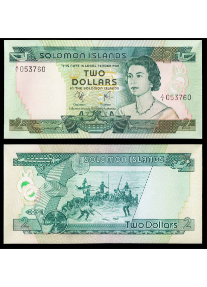 ISOLE SALOMONE 2 Dollars 1977  "Elizabeth II" Fior di Stampa