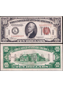 STATI UNITI 10 Dollari 1934-A  Silver Certificate, Brown Seal - HAWAII Stupenda Rara