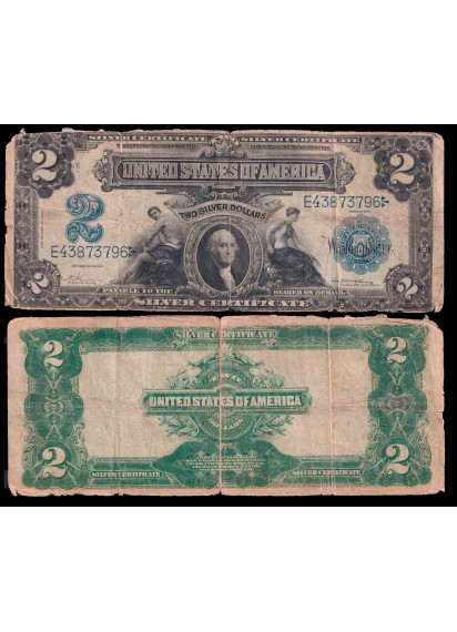 STATI UNITI  2 Dollari 1899 Silver Ceritficate MB Rara