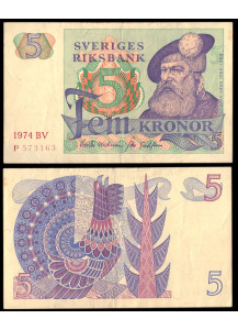 SVEZIA 5 Kronor 1974 BB+