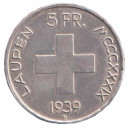 1939 - Svizzera 5 Franchi Battaglia di Laupen Fdc
