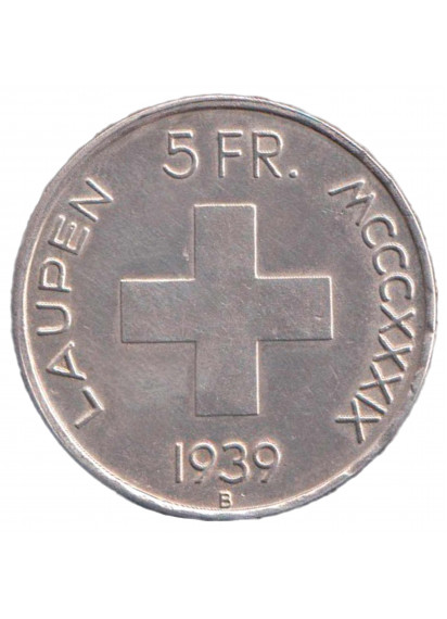 1939 - Svizzera 5 Franchi Battaglia di Laupen Fdc