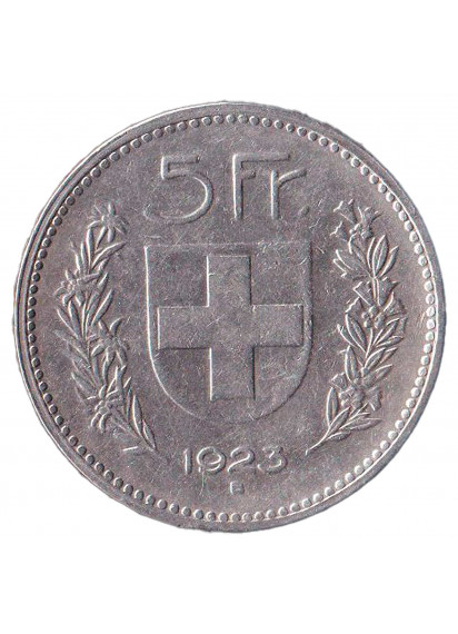 1923 B - 5 Franchi Argento Svizzera Guglielmo Tell Spl+
