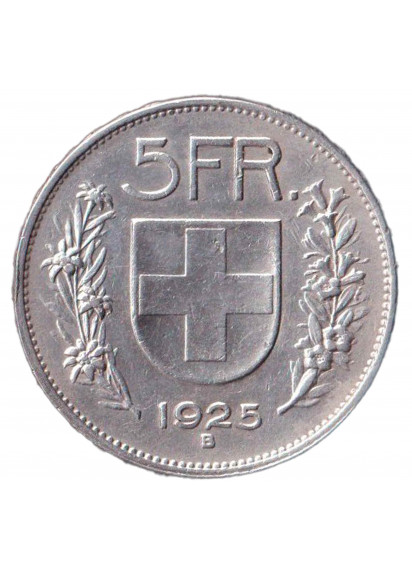 1925 B - 5 Franchi Argento Svizzera Guglielmo Tell Spl