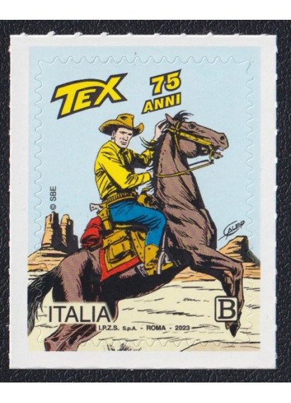 Italia francobollo dedicato ai 75 anniv. di Tex Willer 