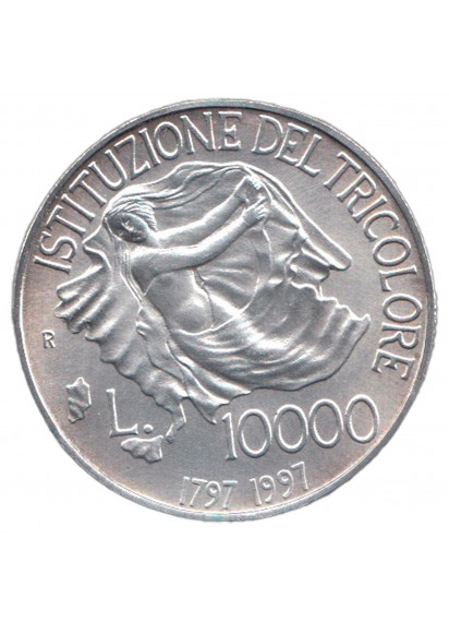 1997 - Lire 10000 Argento Istituzione Del Tricolore 1797 Italia