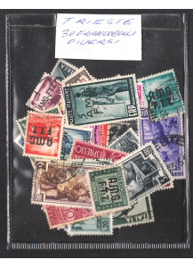 TRIESTE lotto di 30 francobolli usati differenti