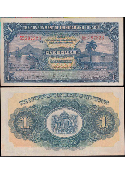 TRINIDAD & TOBAGO 1 Dollar 1943 BB+ Rara