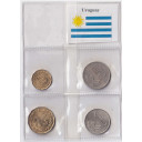 URUGUAY serie 4 monete Fior di Conio anni misti Stupende