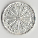 URUGUAY 1000 Pesos 1969 Argento KM#55 Unc