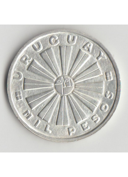 URUGUAY 1000 Pesos 1969 Argento KM#55 Unc