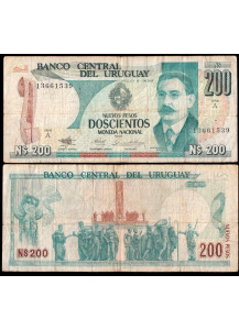 Uruguay 200 Nuevos Pesos 1986 "José Enrique Rodo" MB