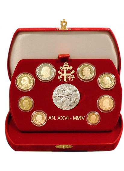 2004 Papa Giovanni Paolo II Divisionale Fondo Specchio con medaglia in Argento