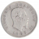 1863 Regno Italia 1 Lira Stemma Zecca Milano Vittorio Emanuele II Argento 