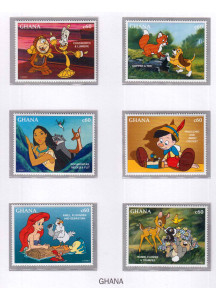 GHANA francobolli Personaggi film Disney Nuovi anni 90