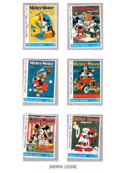 Sierra Leone francobolli Mickey Mouse Topolino serie classica anni 90 Nuovi