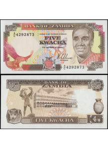 ZAMBIA 5 Kwacha 1986/88 Fior di Stampa