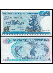 ZIMBABWE 2 Dollars 1983 Quasi Fds