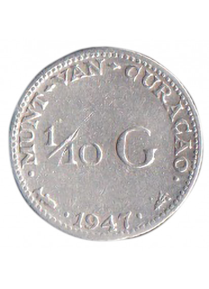 CURACAO 1/10 Gulden 1944-48 AG Conservazione BB+