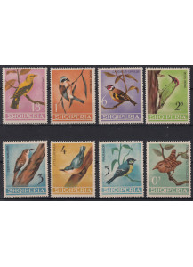 1964 Uccelli Diversi 8 Valori  Yvert e Tellier 699-706 Integri