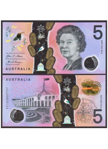 AUSTRALIA 5 Dollars 2016 P 62a Polimera Fior di Stampa