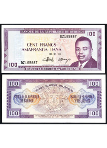 BURUNDI 100 Francs 1993 Fior di Stampa