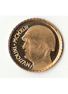 Piccola Mini Moneta Medaglia ricordo Benito Mussolini 1 cm. Placcata Oro