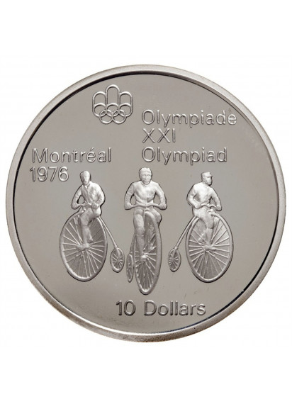 1976 - CANADA XXI Olimpiade 10 Dollari Ag. 3° Serie Ciclismo Fdc