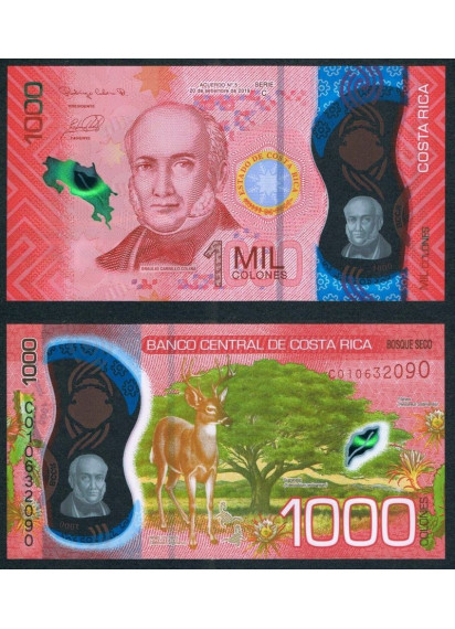 COSTA RICA 1000 Colones 2019 (2021) Polymer Fds