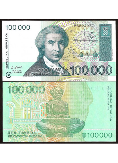 CROAZIA 100.000 Dinara 1993