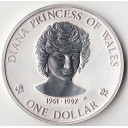 1997 - COOK ISLANDS 1 Oncia Proof Diana Principessa del Galles