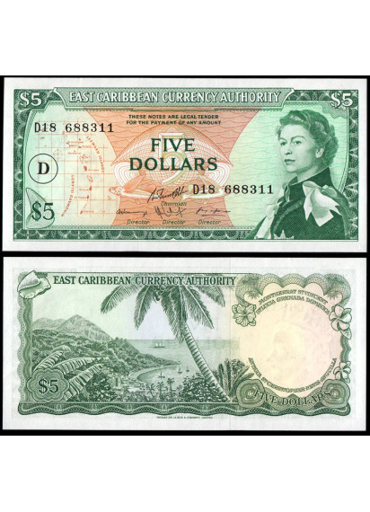 Dominica 5 Dollar 1965 Fior di Stampa