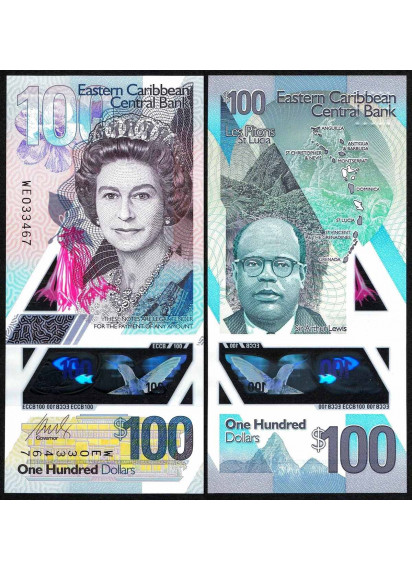EAST CARIBBEAN STATES 100 Dollars 2019 Polymer Fds