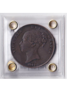 1848 - Regina Vittoria 1 Penny  Rame BB+