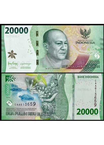 INDONESIA 20.000 Rupiah 2022 Fior di Stampa